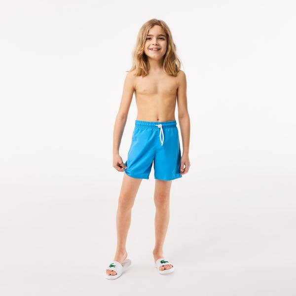 Lacoste Boys' Quick-Dry Solid Swim Shorts