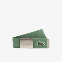 Men's Made in France Lacoste Engraved Buckle Woven Fabric BeltL93
