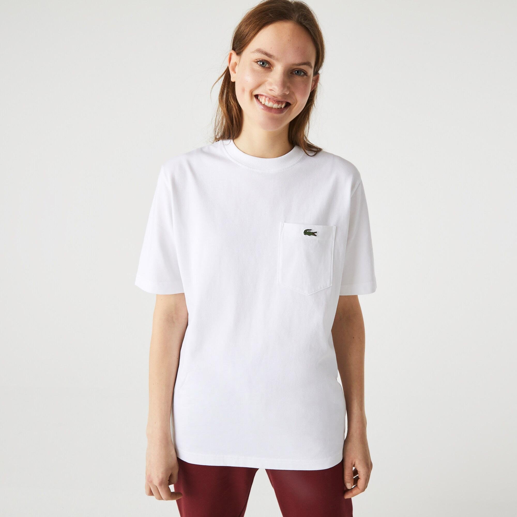 Lacoste unisex L!VE bavlněné tričko volného střihu s potiskem 