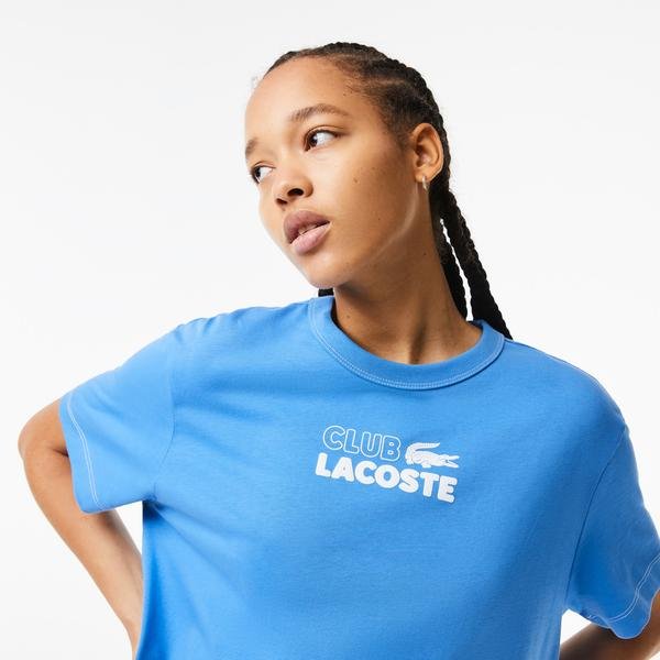 Dámske tričko s potlačou z organickej bavlny Lacoste