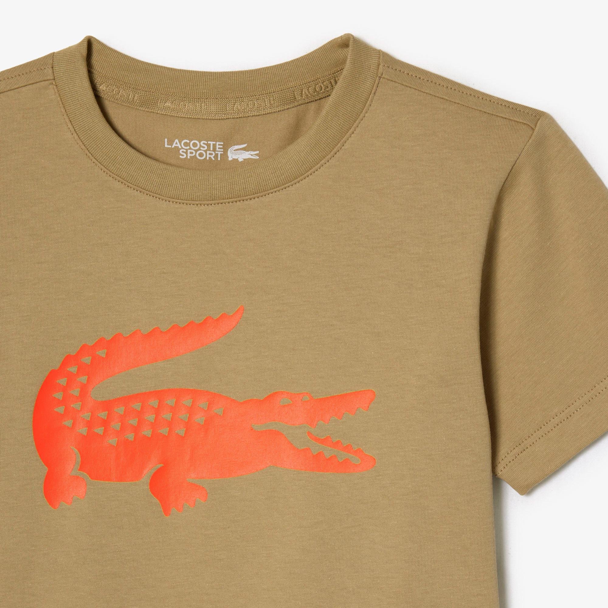 Lacoste dziecięcy T-shirt tenisowy SPORT z dżerseju technicznego z dużym logo krokodyla
