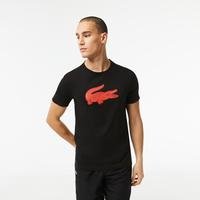 Lacoste męski T-shirt z oddychającego dżerseju z nadrukiem 3D z logo krokodyla SPORTBZJ