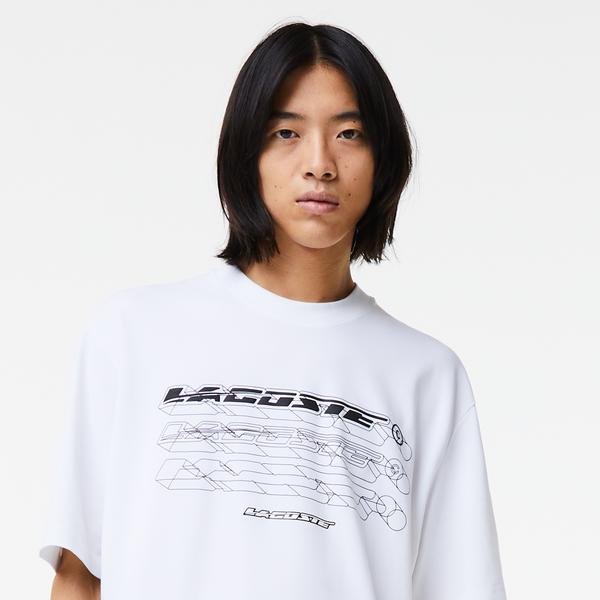 Lacoste męski T-shirt z piki z bawełny organicznej Loose Fit