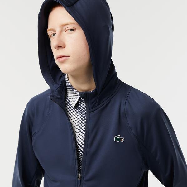 Lacoste Men’s  Sport Zipped High-Neck Hooded Sweatshirt