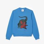 Lacoste Women’s  x Netflix Loose Fit Organic Cotton Fleece Sweatshirt