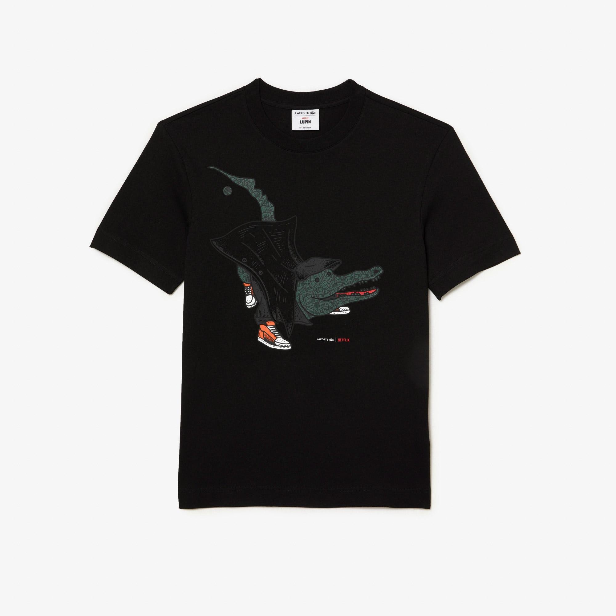 Lacoste Mens X Netflix Organic Cotton T Shirt Th8462 Tir Lacostepl Zakupy Online