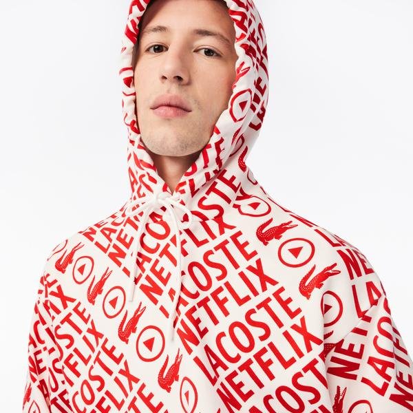 Lacoste męska bluza z bawełny organicznej x Netflix Loose Fit