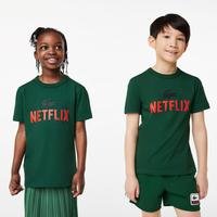 Lacoste x Netflix dětské tričko z organické bavlny s potiskem132