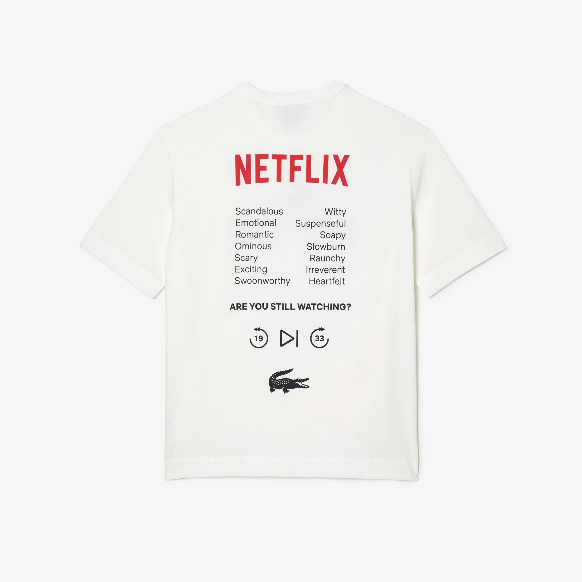 Lacoste T-shirt unisex z bawełny organicznej x Netflix Loose Fit