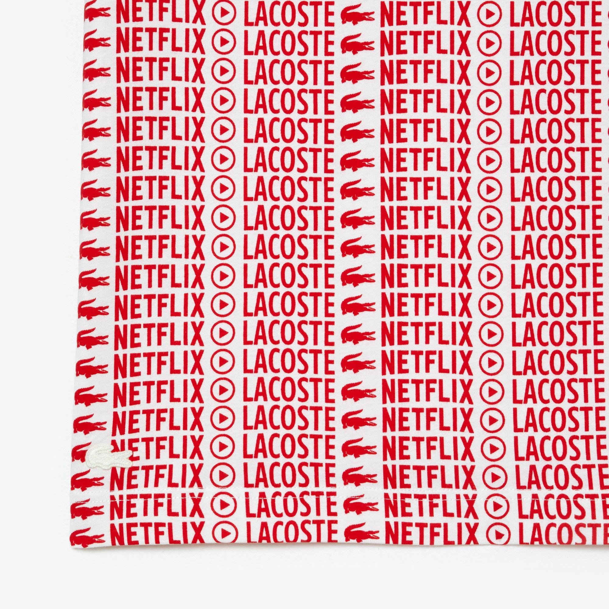 Tričko voľného strihu Lacoste Unisex x Netflix s potlačou