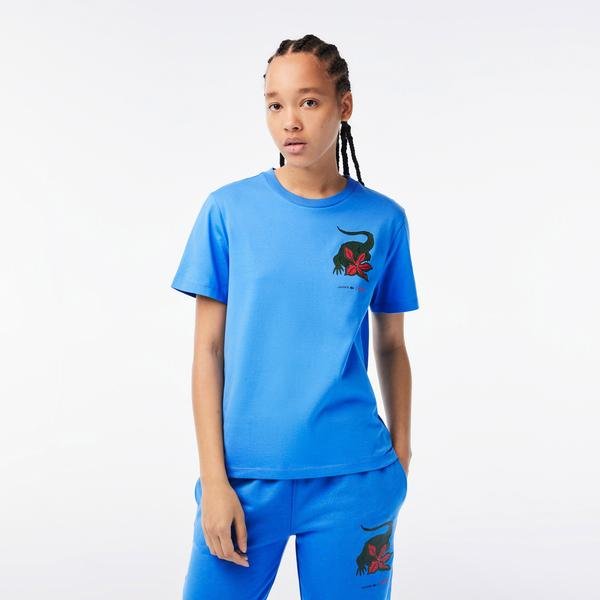 Lacoste damski T-shirt z dżerseju z bawełny organicznej x Netflix