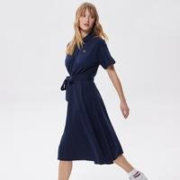 Lacoste Women's polo dress with collar in navy blue166