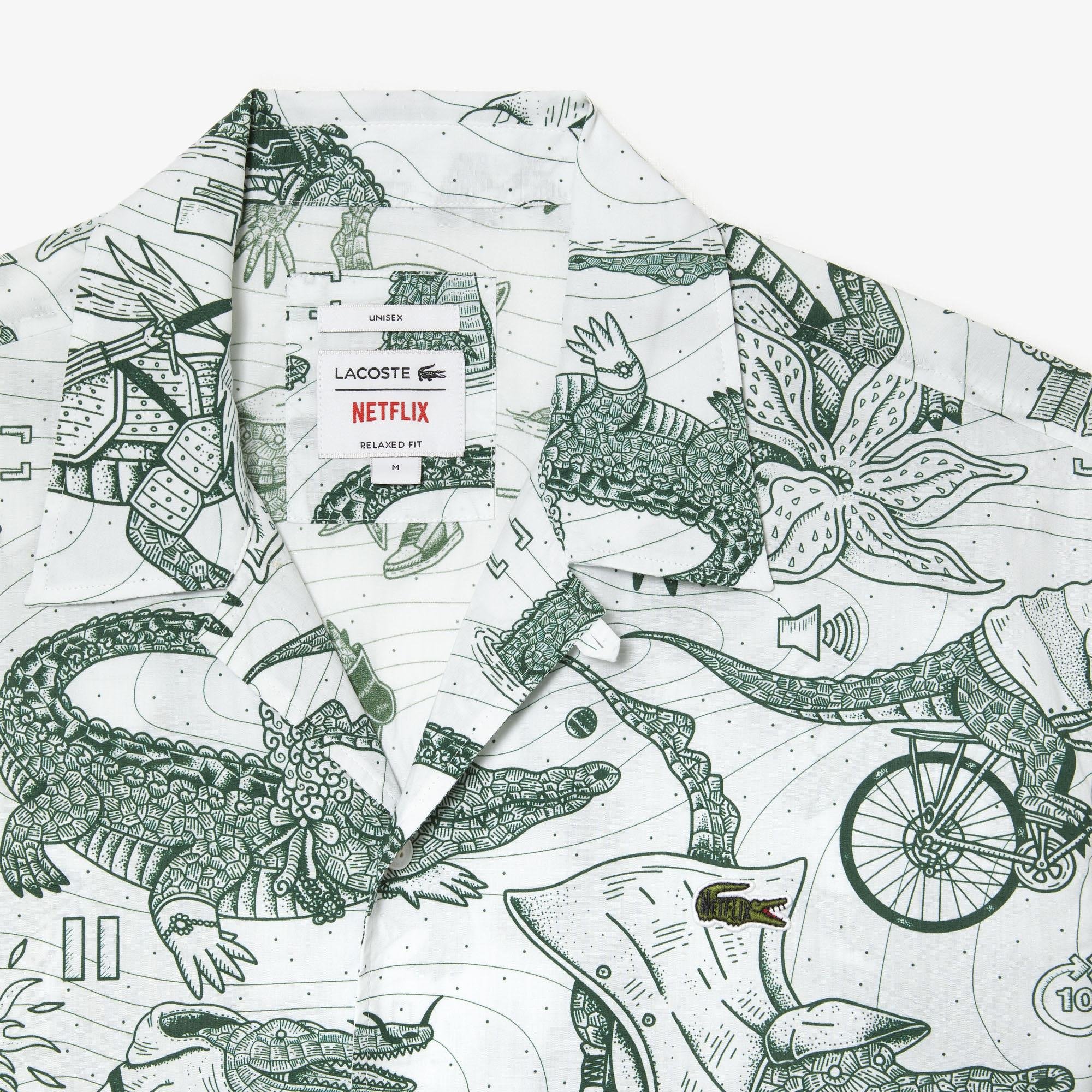 Lacoste Men’s  x Netflix Short Sleeve Printed Shirt