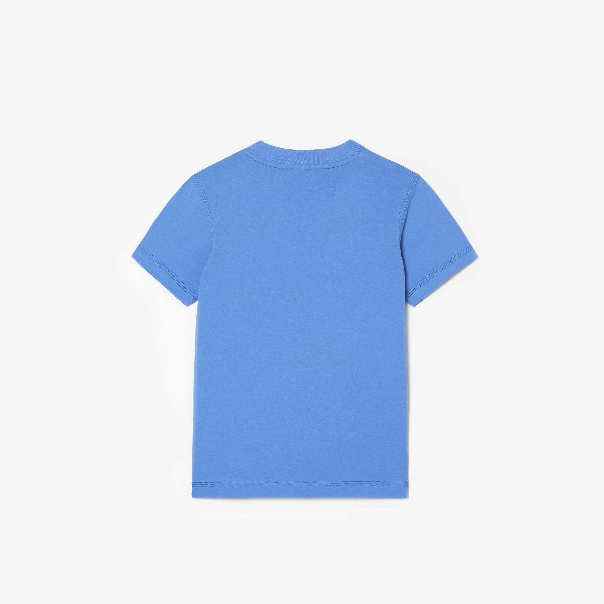 Lacoste Çocuk Bisiklet Yaka Baskılı Mavi T-Shirt. 2