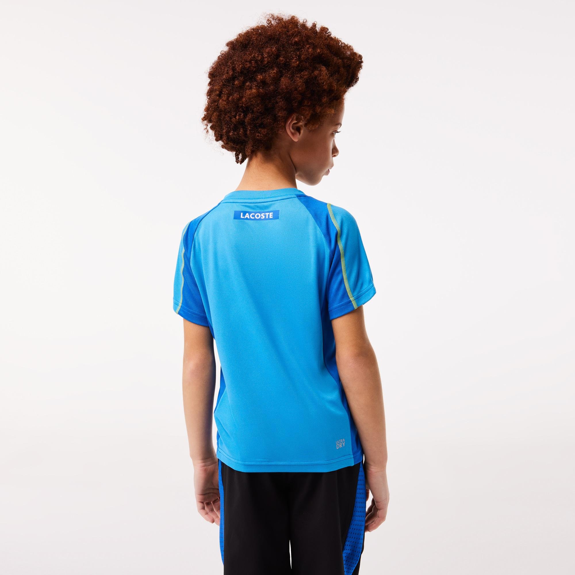Lacoste Erkek Çocuk Renk Bloklu Mavi T-Shirt. 3