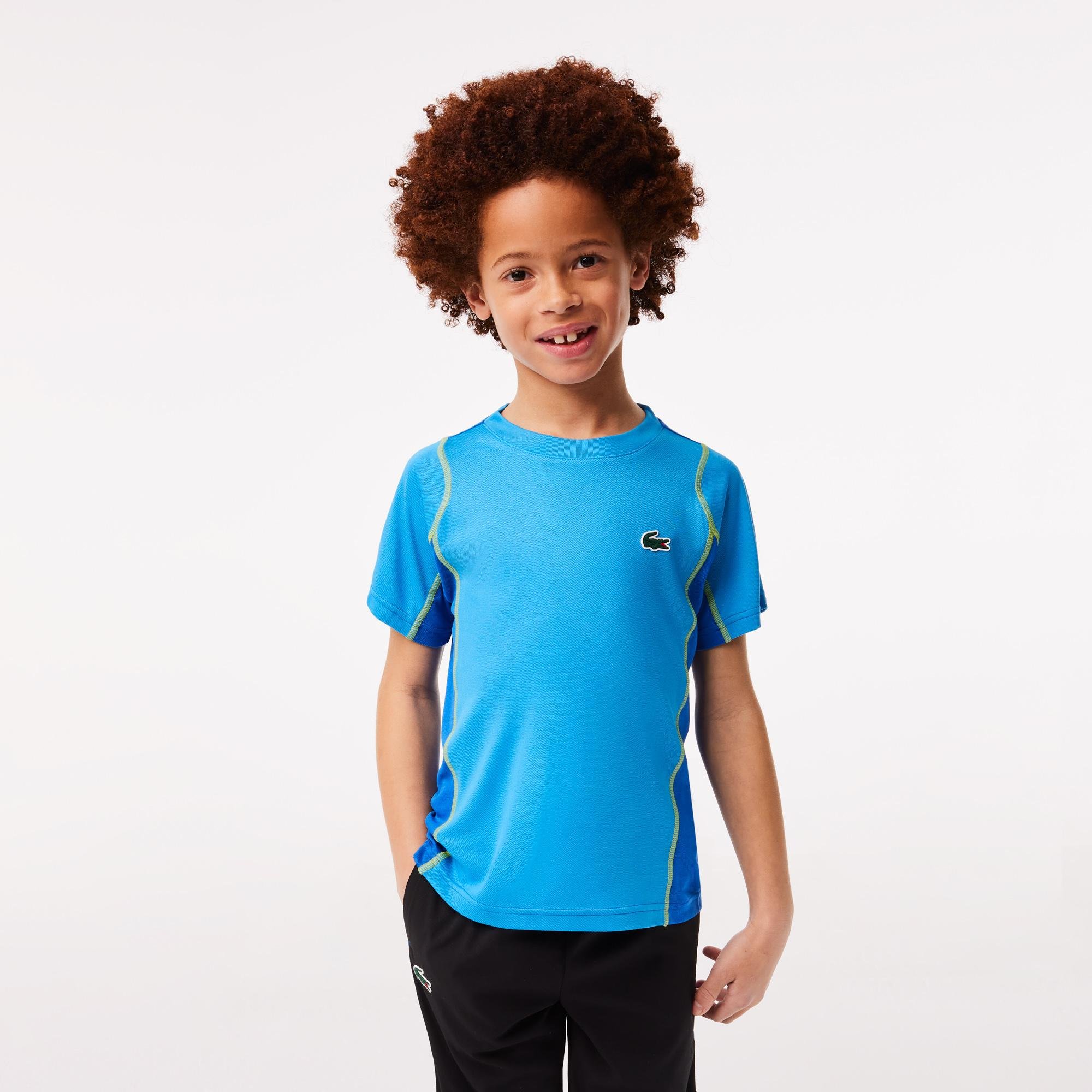 Lacoste Erkek Çocuk Renk Bloklu Mavi T-Shirt. 1