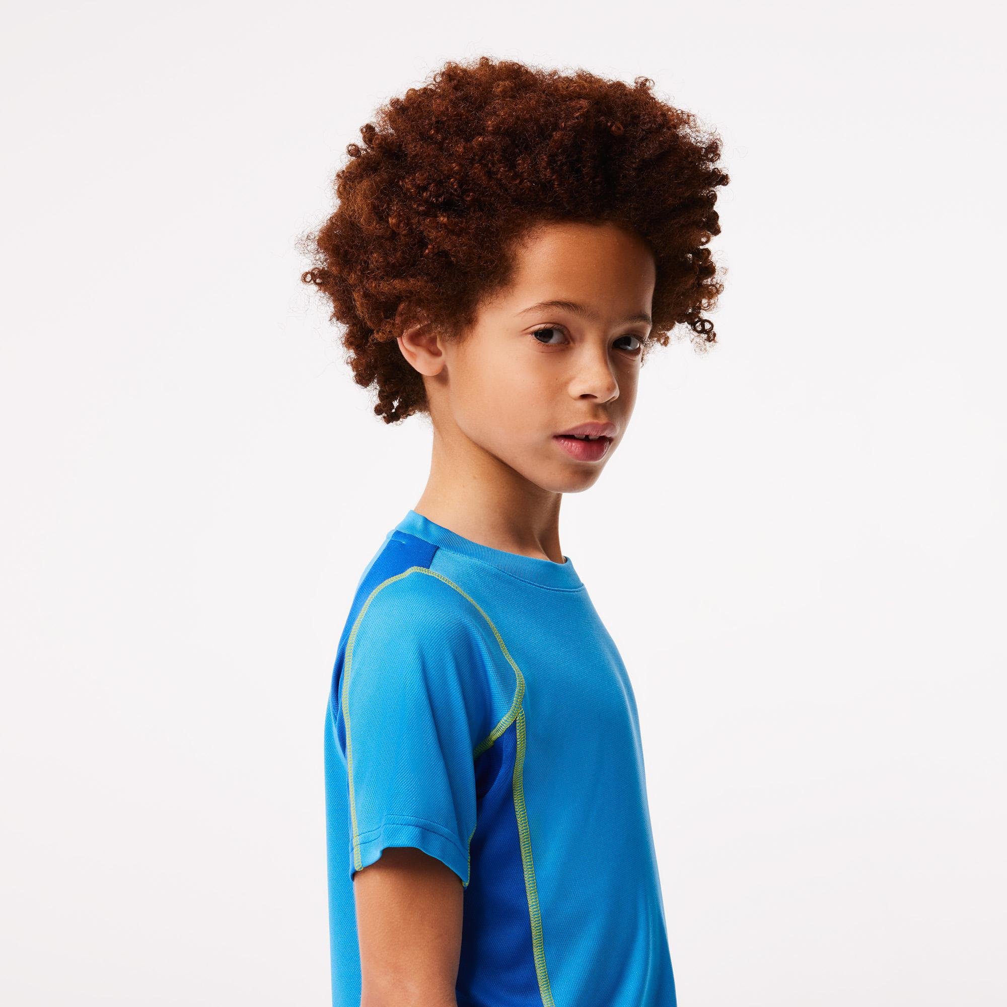 Lacoste Erkek Çocuk Renk Bloklu Mavi T-Shirt. 2