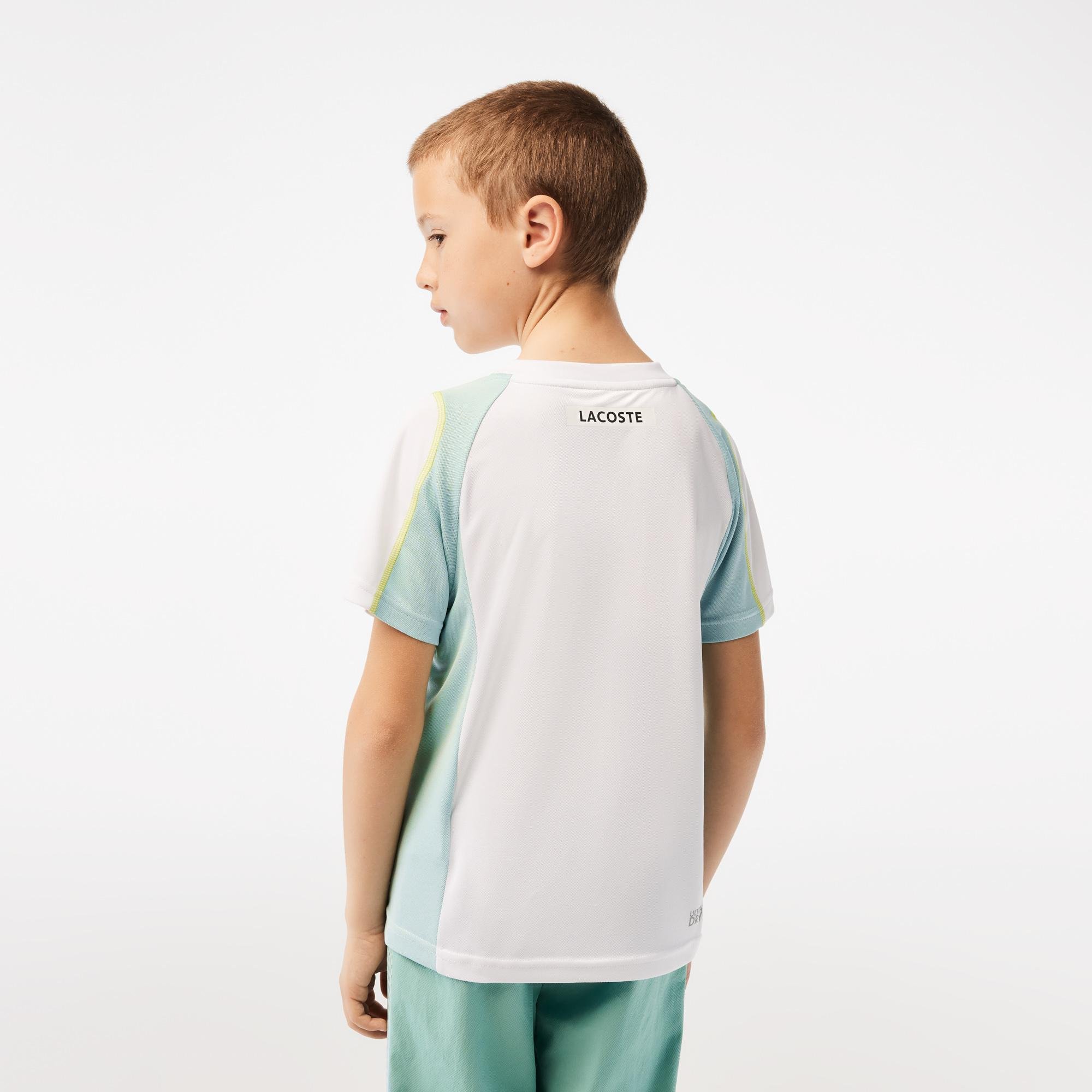 Lacoste Erkek Çocuk Renk Bloklu Beyaz T-Shirt. 3