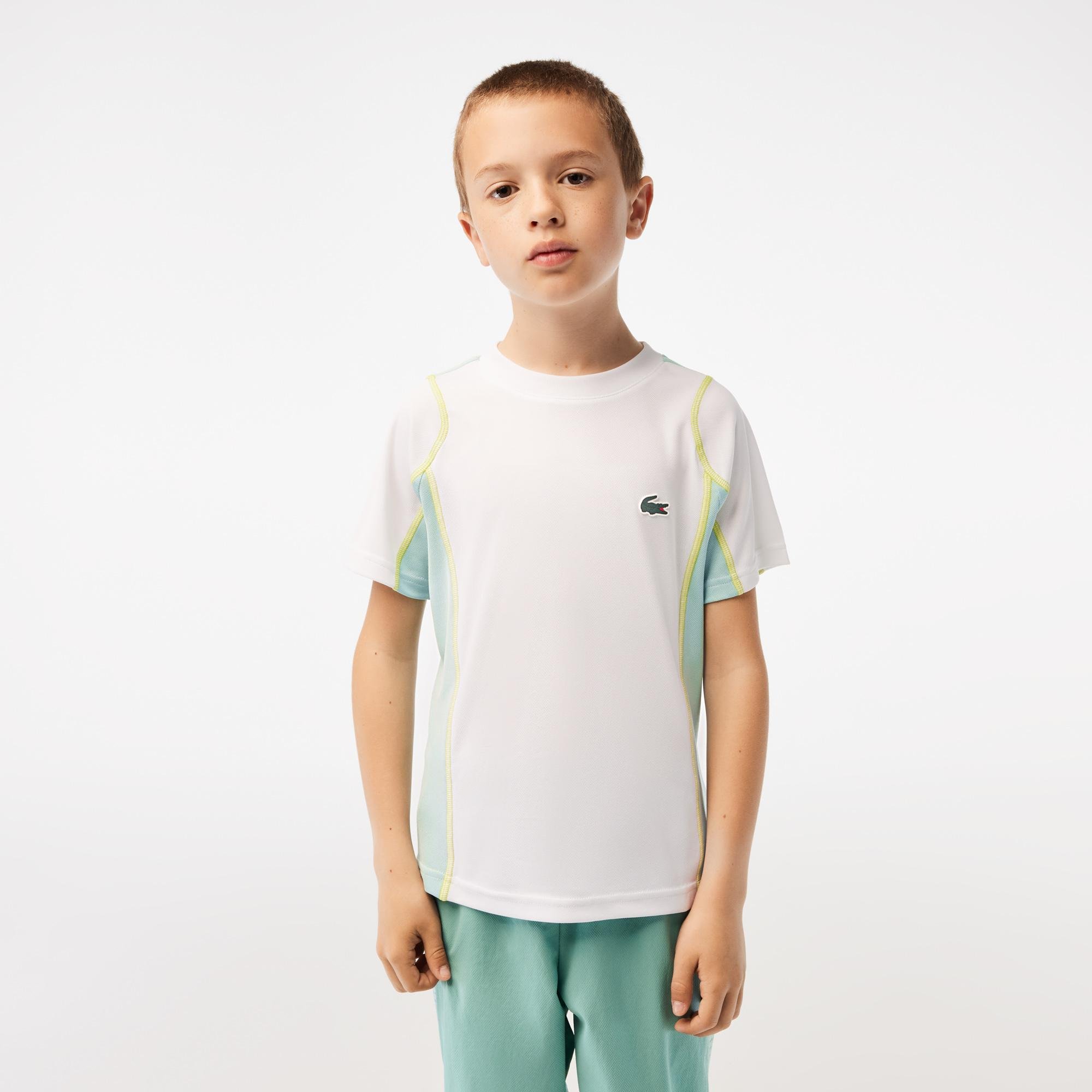 Lacoste Erkek Çocuk Renk Bloklu Beyaz T-Shirt. 1