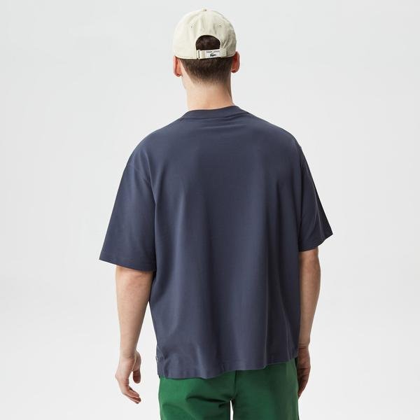 Lacoste męski T-shirt z piki z bawełny organicznej Loose Fit