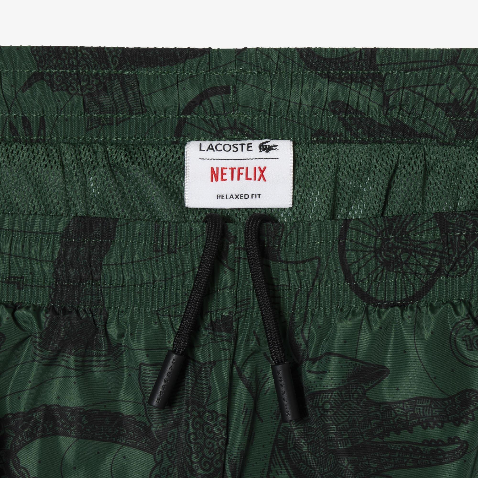 Lacoste x Netflix Unisex Desenli Yeşil Eşofman Altı. 7