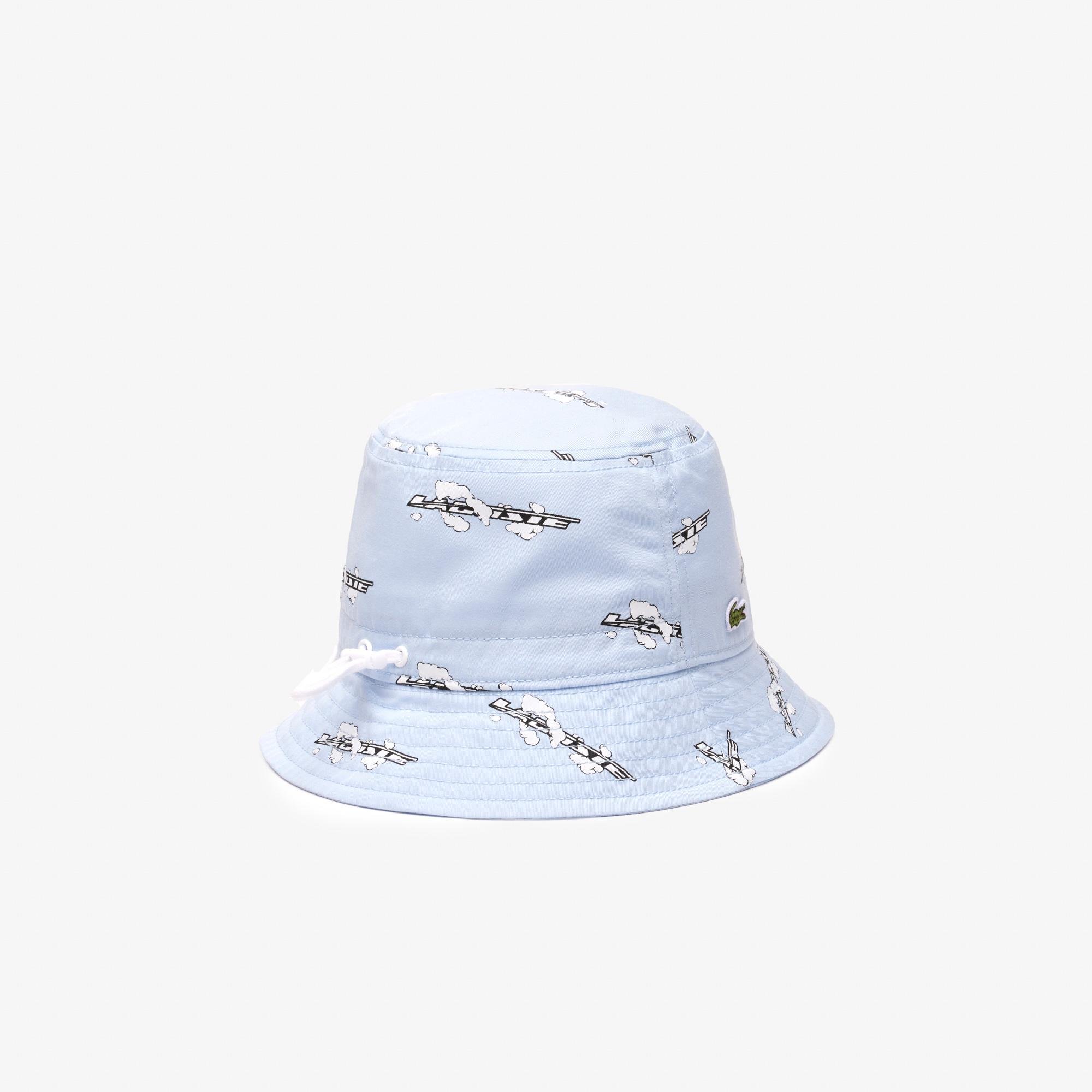 Detská čiapka Lacoste s kontrastnou potlačou z organickej bavlny Gabardine Bucket