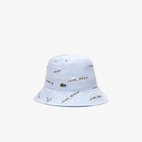 Lacoste dziecięcy kapelusz typu bucket hat z gabardyny z bawełny organicznej z nadrukiem w kontrastowym kolorzeT01