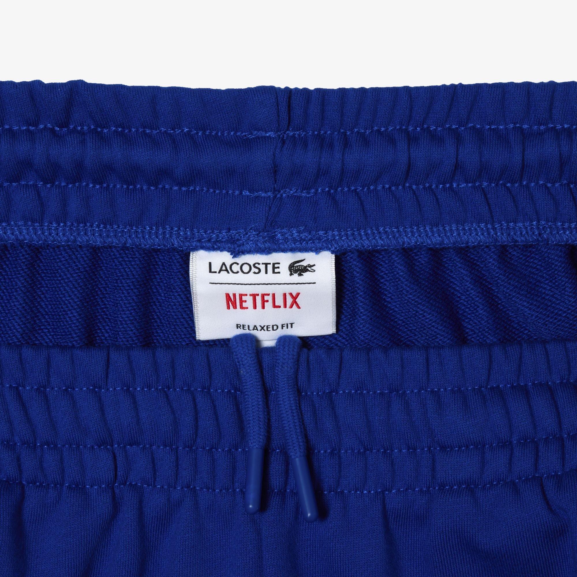 Lacoste x Netflix Unisex Relaxed Fit Renk Bloklu Lacivert Eşofman Altı. 7