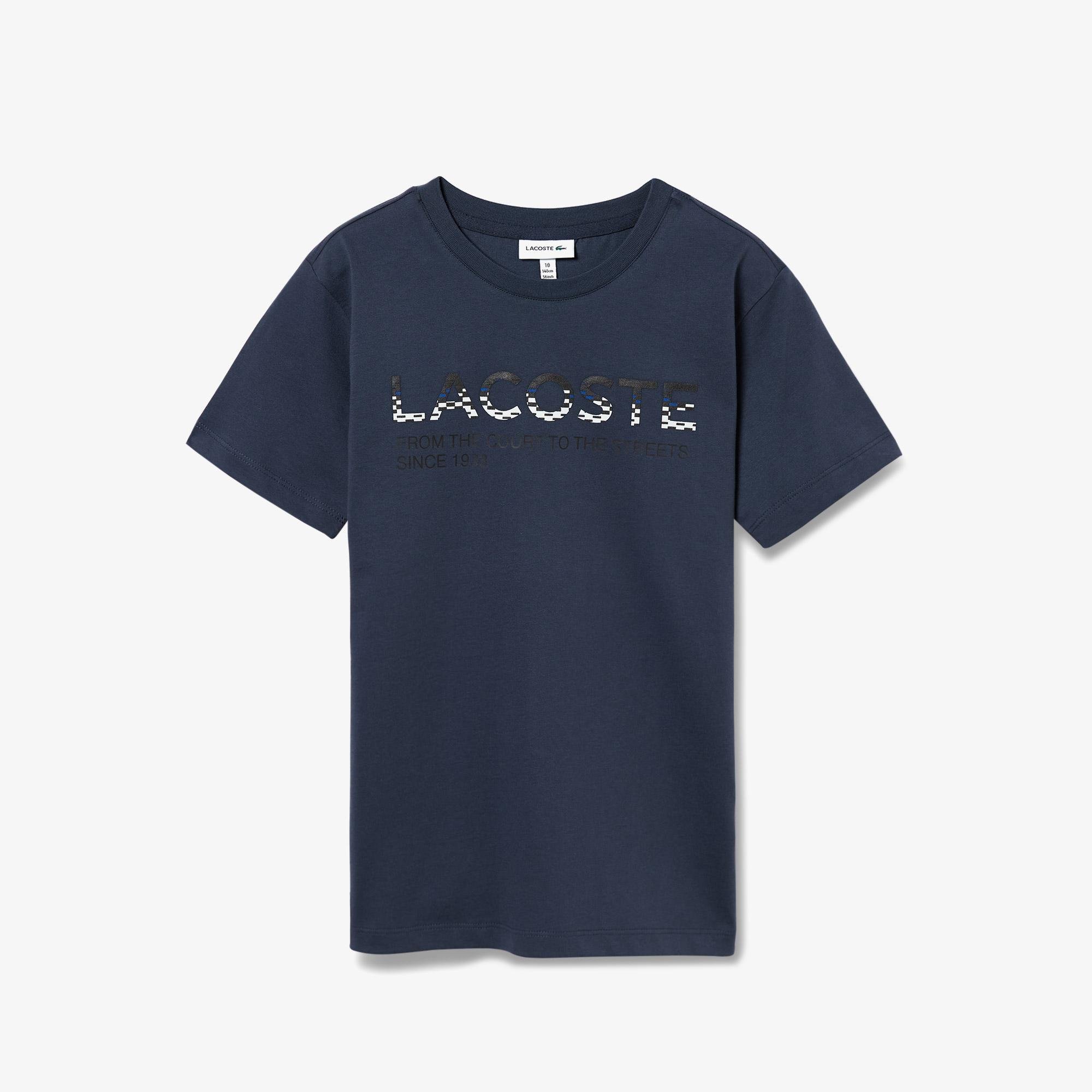 Lacoste Çocuk Baskılı Lacivert T-Shirt. 1