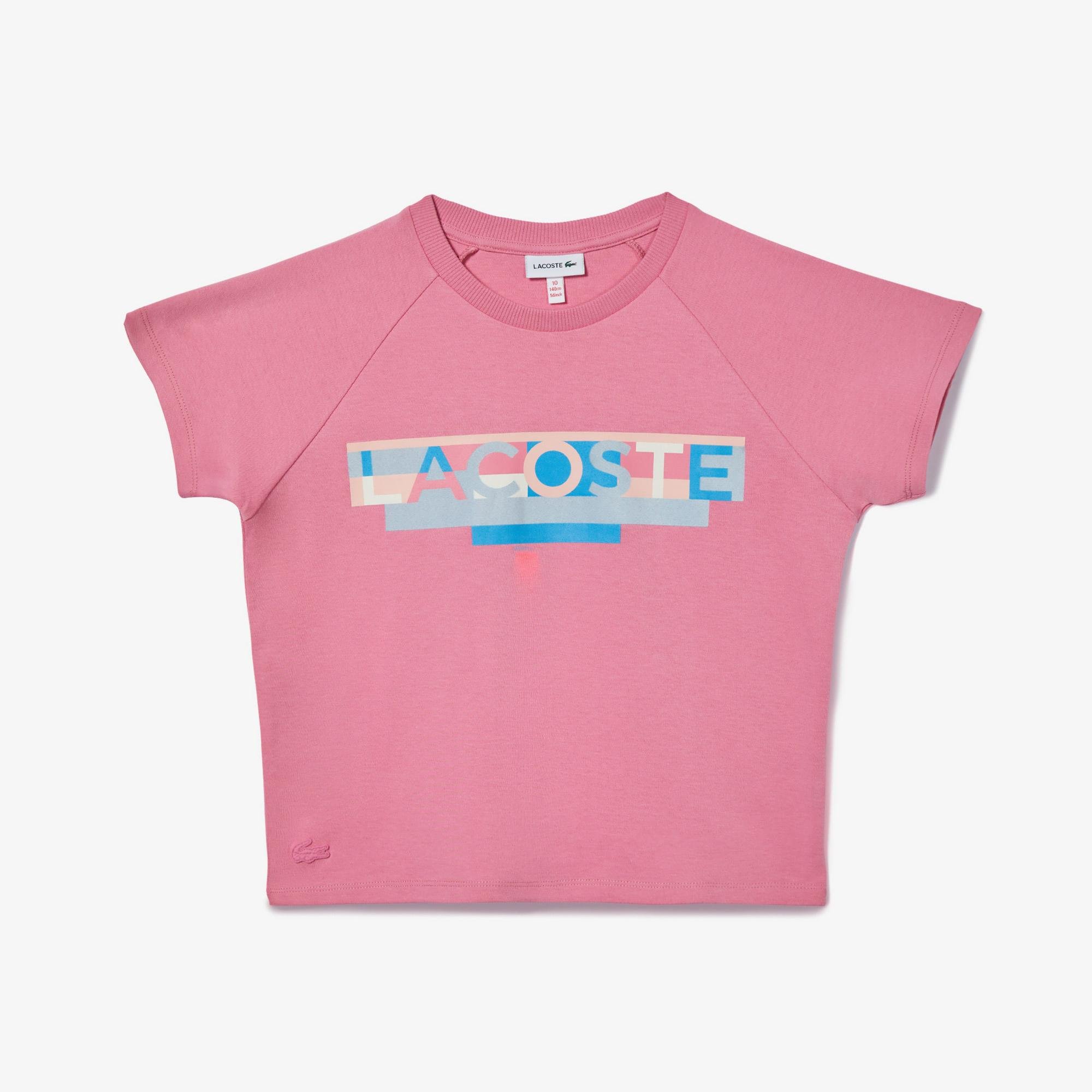 Lacoste Çocuk Baskılı Pembe T-Shirt. 1