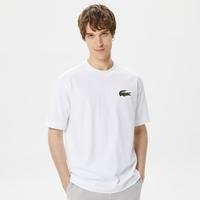 Lacoste unisex T-shirt z bawełny organicznej z dużym logo krokodyla Loose Fit001