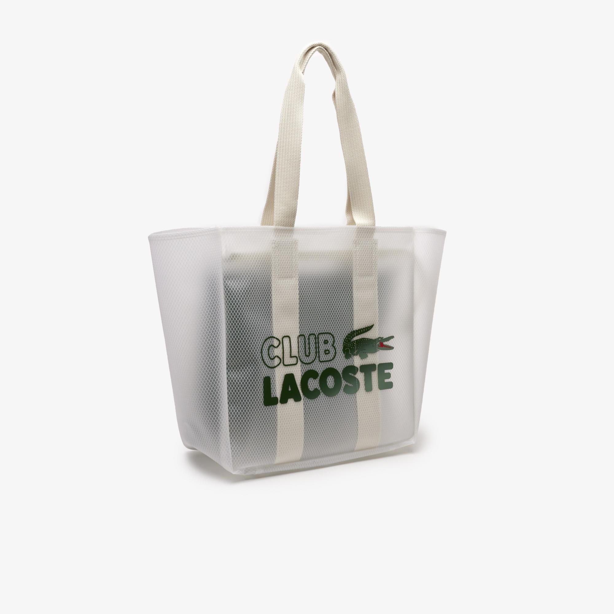 Lacoste Unisex Baskılı Beyaz Alışveriş Çantası. 3
