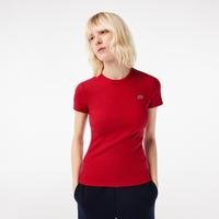 Lacoste damski T-shirt z bawełny organicznej Slim Fit6H5