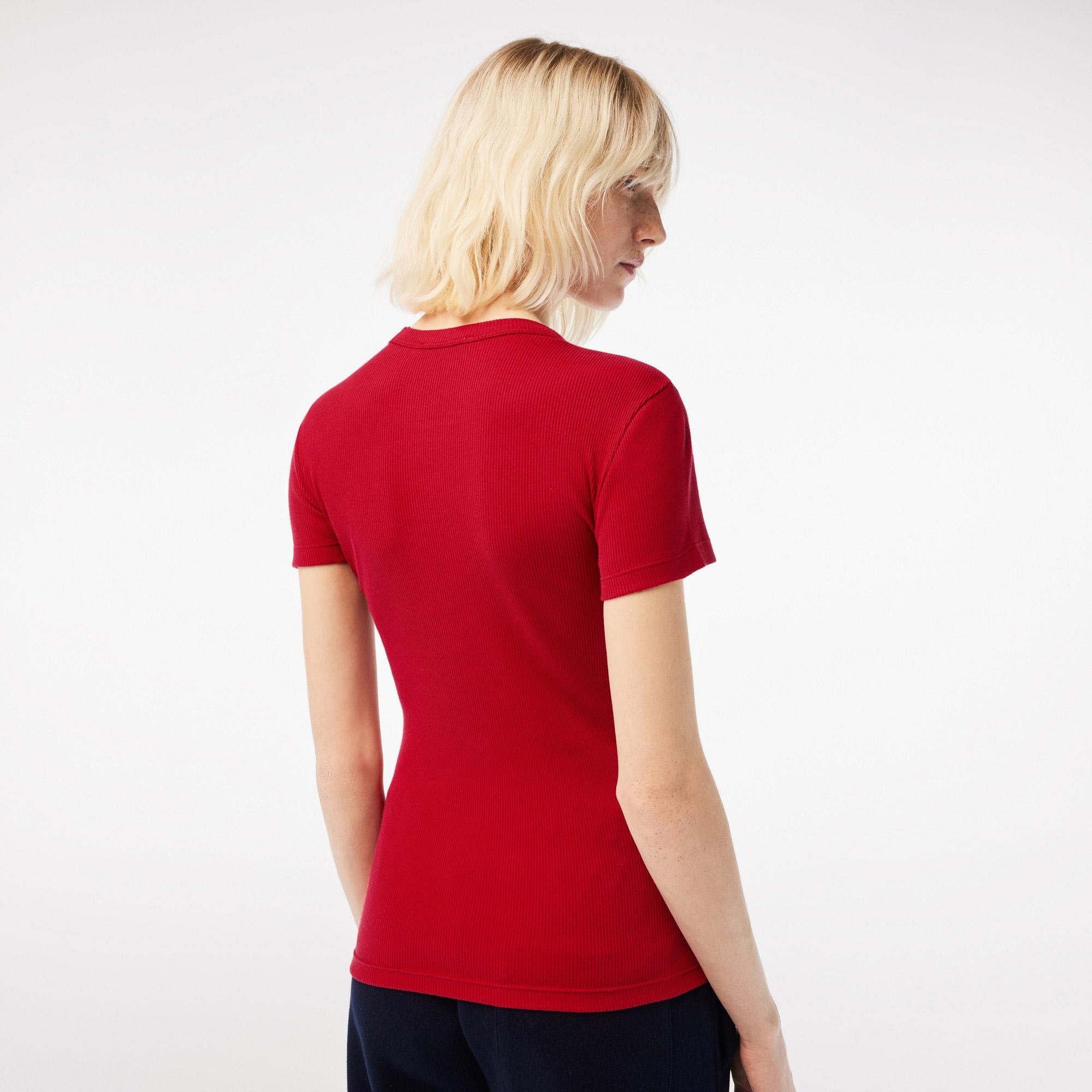 Lacoste dámské tričko úzkého střihu z organické bavlny