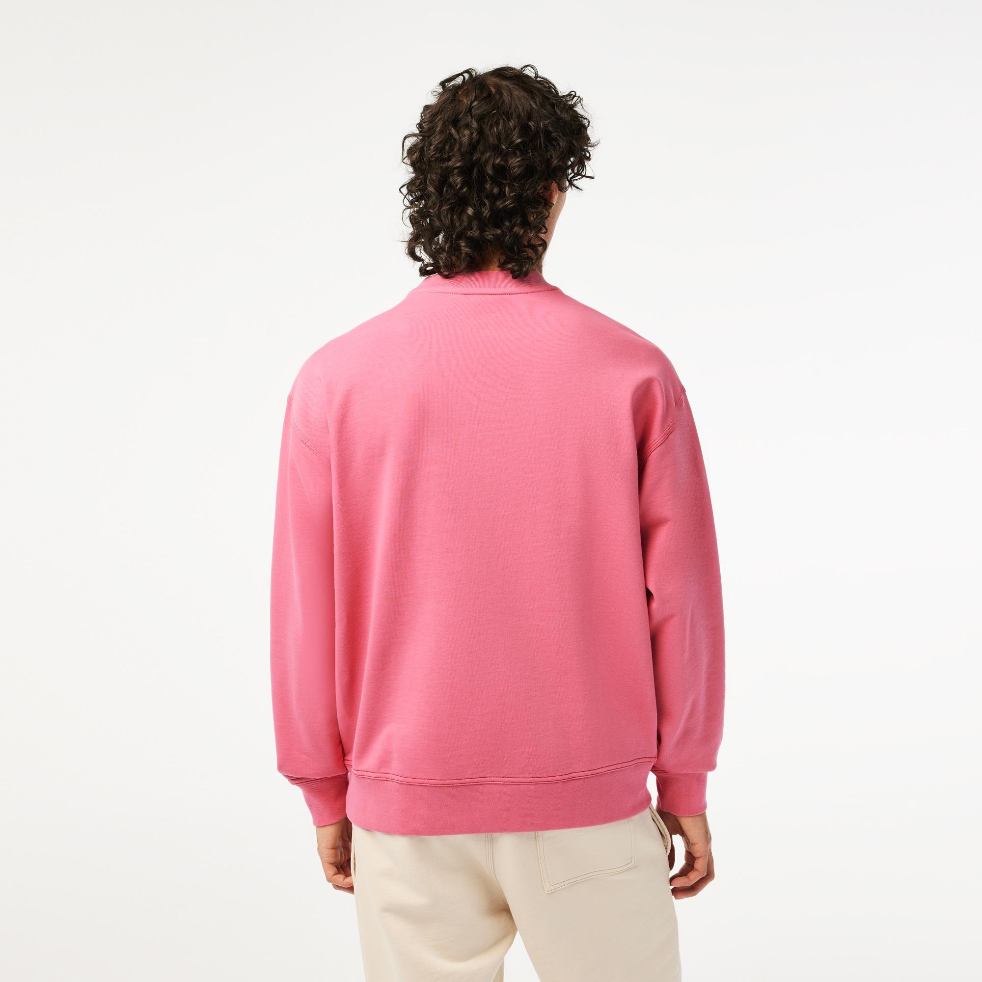Lacoste férfi kerek nyakú laza szabású vintage lenyomatos pulóver