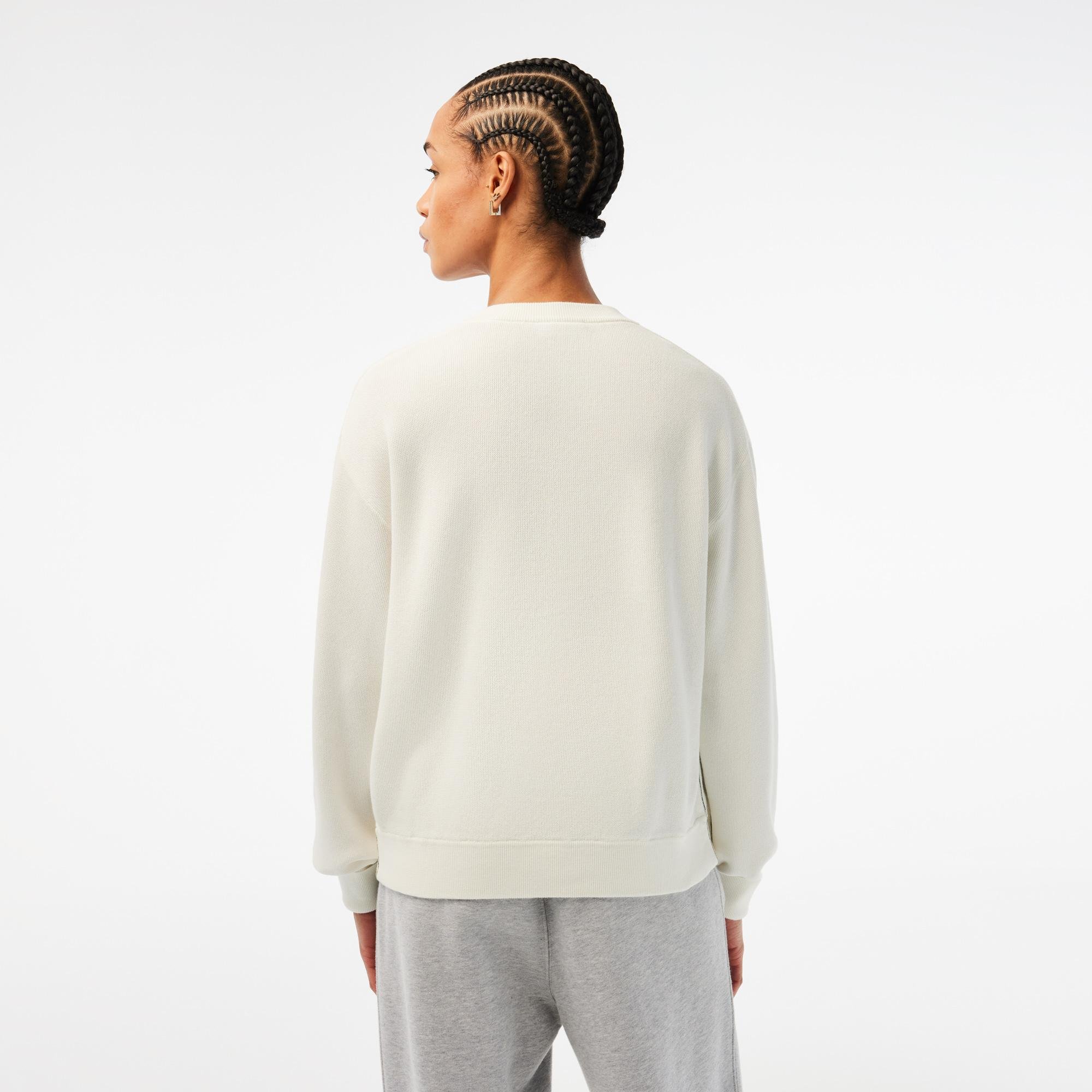 Lacoste damski sweter z bawełny organicznej z dekoltem w kształcie litery V