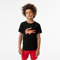 Lacoste Dziecięcy T-shirt tenisowy SPORT z dżerseju technicznego z dużym logo krokodylaQXI