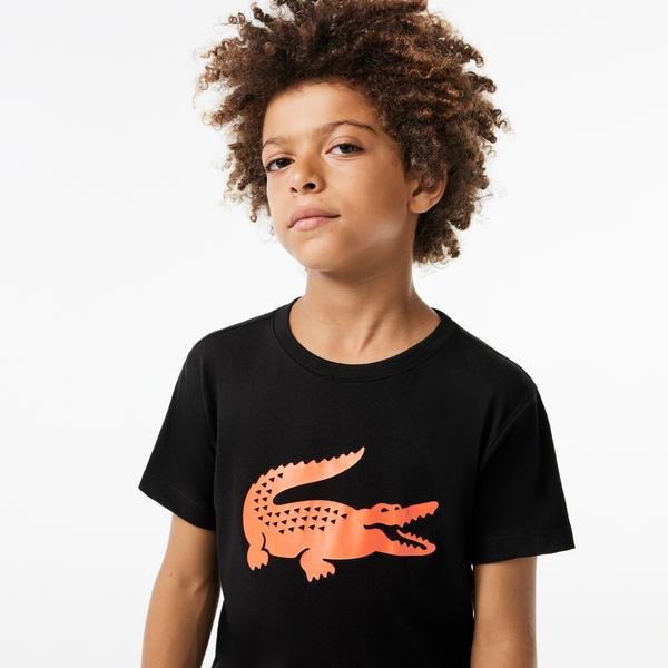 Lacoste Kids'  SPORT Tennis Technical Jersey Oversized Croc T-shirt