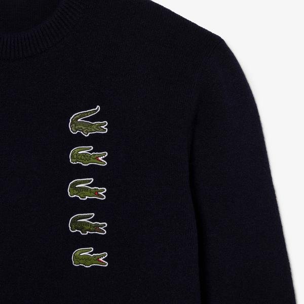 Lacoste Wool/Cotton Blend Badge Sweater