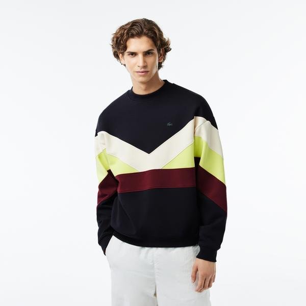Lacoste Loose fit double sided colourblock sweatshirt