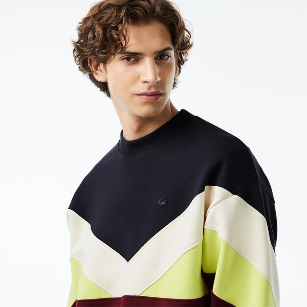Lacoste Loose fit double sided colourblock sweatshirt