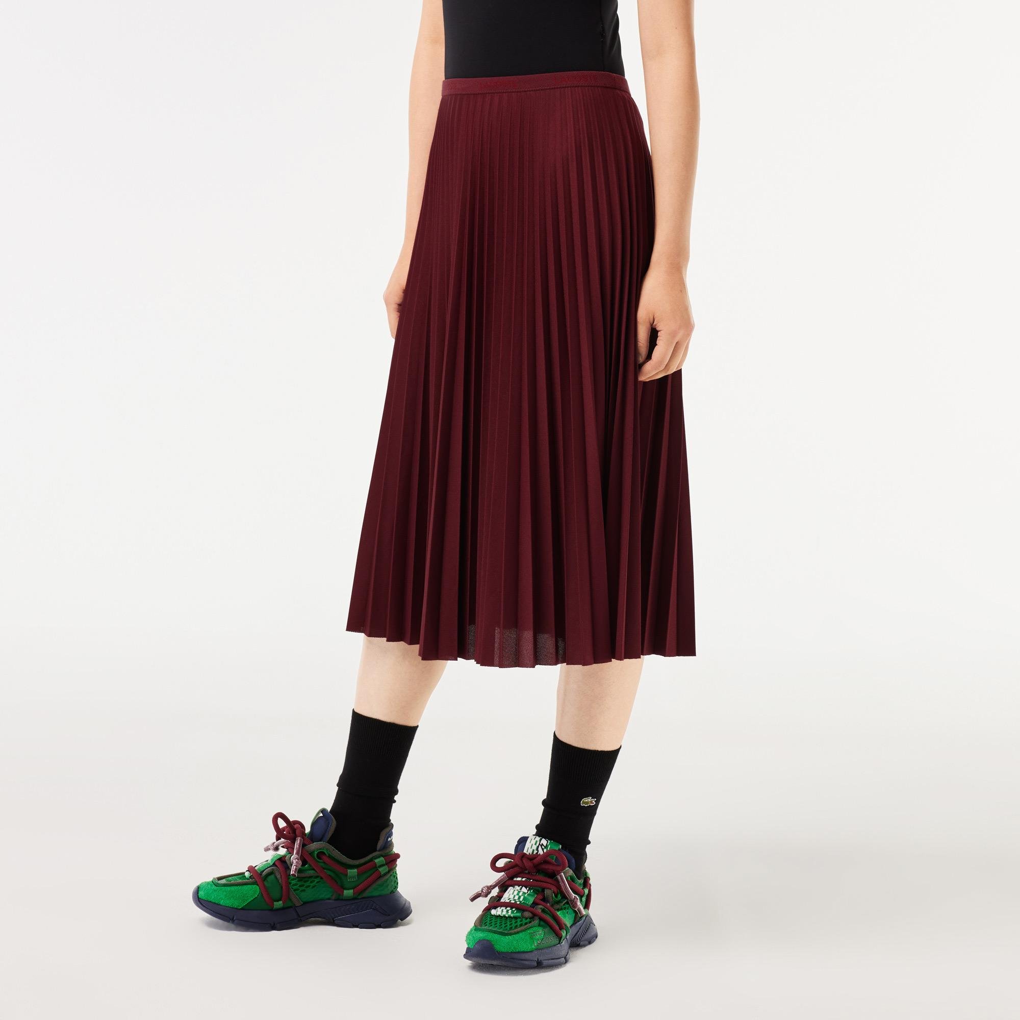 Lacoste dámska splývavá skladaná sukňa s elastickým pásom