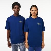 Lacoste T-shirt unisex z grubej bawełny organicznej z dużym logo krokodyla Loose FitF9F
