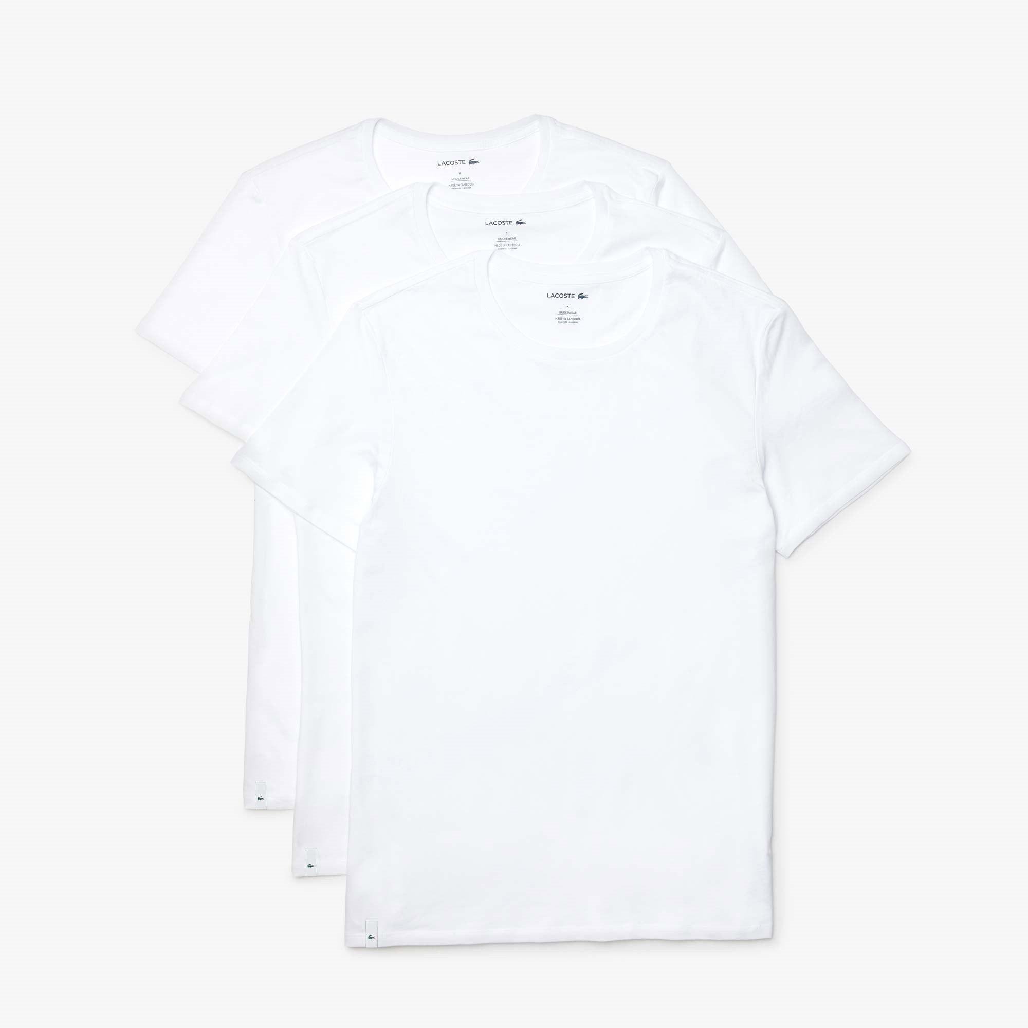 Lacoste pánske bavlnené tričko s okrúhlym výstrihom, trojbalenie