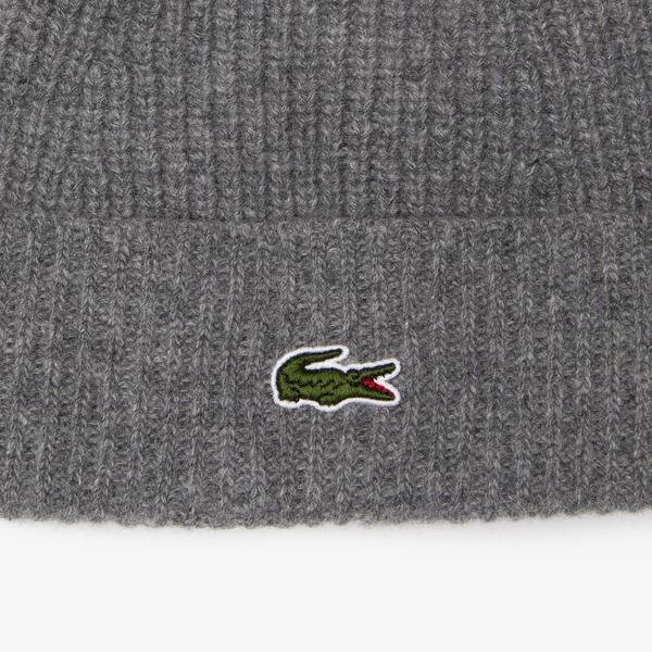 Lacoste Unisex  Ribbed Wool Beanie