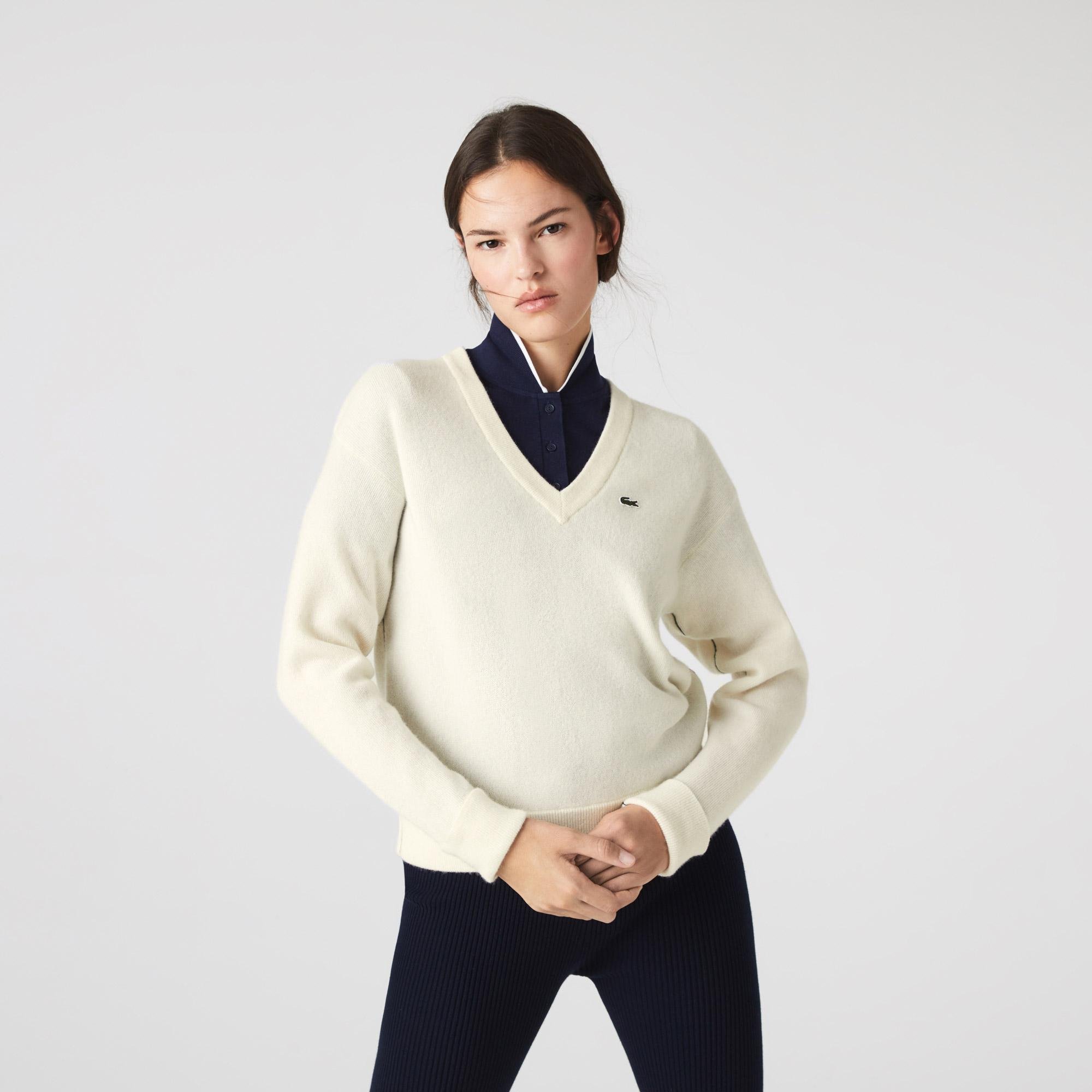 Lacoste Women's  V-Neck Sweater