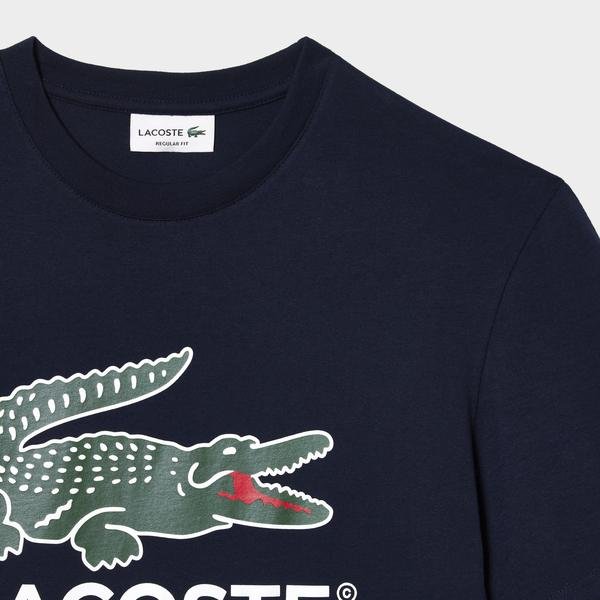 Lacoste Men's Cotton Jersey Signature Print T-Shirt