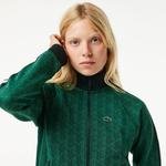 Lacoste High Neck Zipped Jacquard Monogram Sweatshirt 