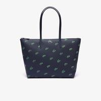 Lacoste Coated Canvas Croc Print Tote Bag021