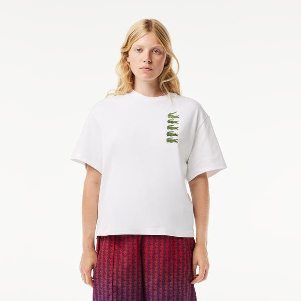 Lacoste Oversize Iconic Croc Print Cotton T-shirt 